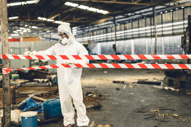 Professional Sewage Cleanup technician working in Rockport, TX